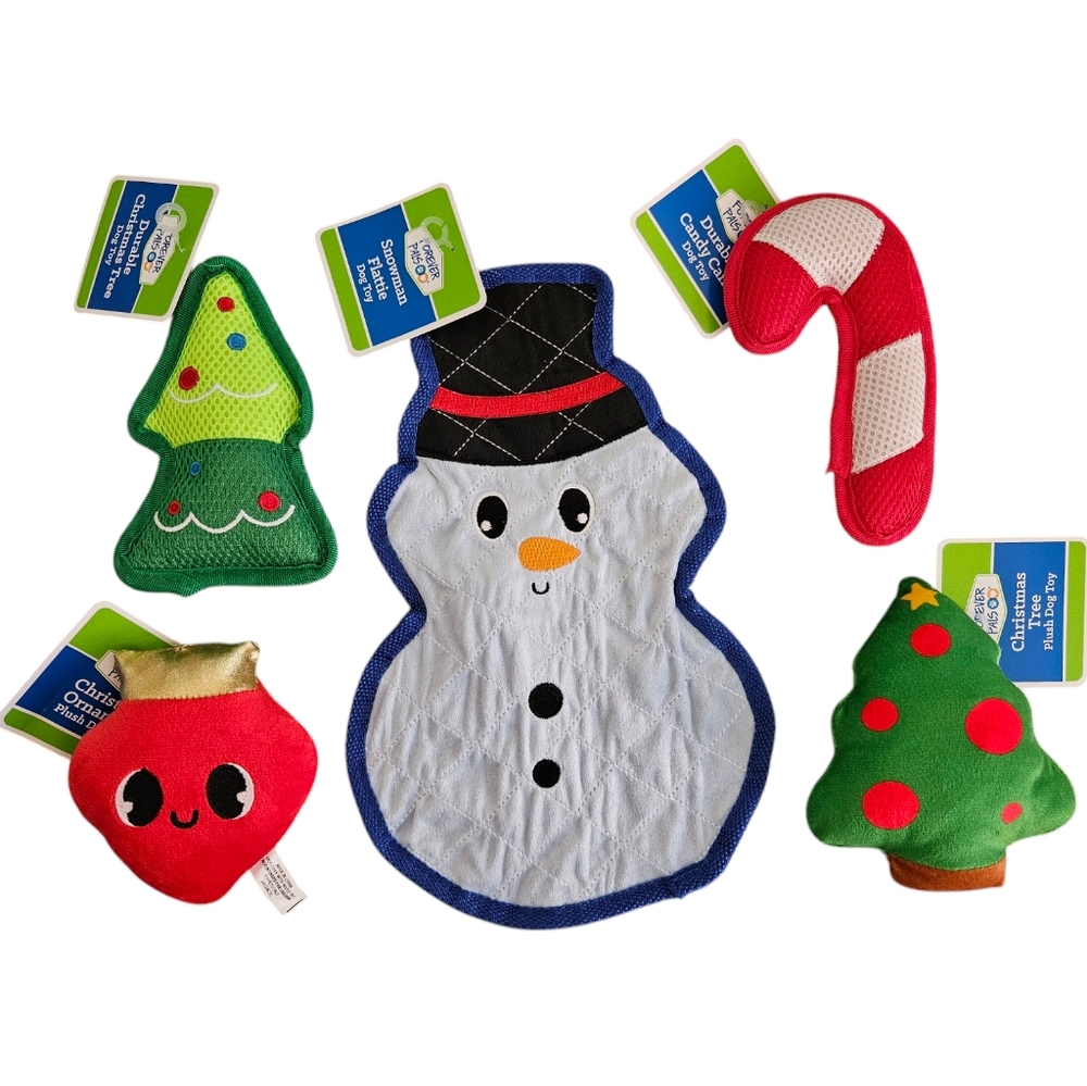 NWT Forever Pals Holiday/Christmas 5-Pack Dog Toys